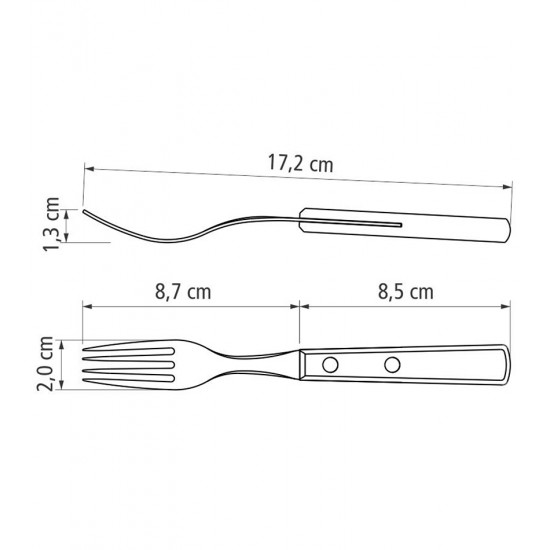 Jogo 6 Garfos Sobremesa Polywood Aço Inox Tramontina Com Cabo De Madeira Vermelho